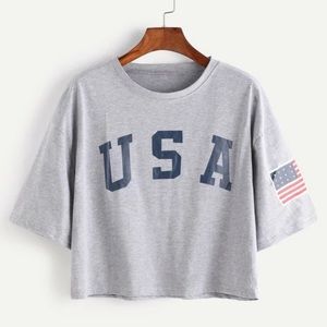 Cropped USA T-shirt